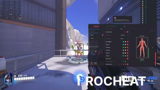 Геймплей DMA-чита в Overwatch 2